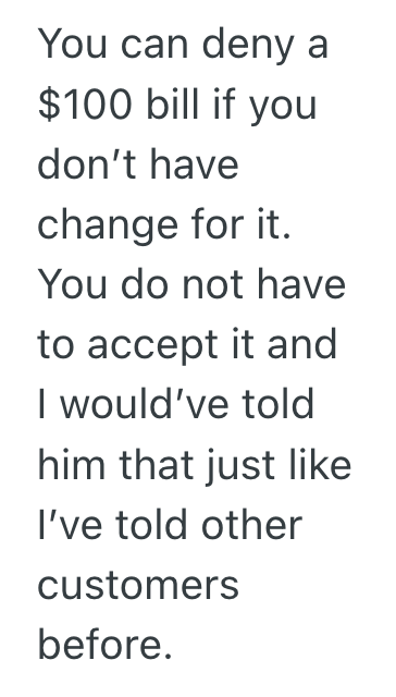 Screenshot 2025 09 02 at 3.15.47 PM Entitled Customer Tries To Pay For A $3 Candy Bar With A $100 Bill, Causing An Employee To Get Creative With Revenge