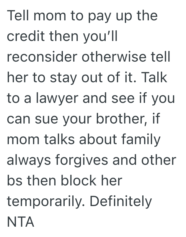 Screenshot 2025 09 04 at 10.44.58 PM Her Brother Failed To Pay Off A Credit Card With Her Name On It, So She Didnt Congratulate Him On His Engagement