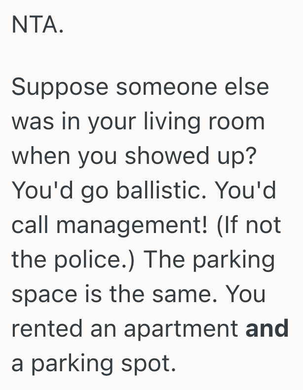 Screenshot 2025 09 05 at 10.24.15 AM Her Apartment Comes With A Reserved Parking Spot, But Someone Else Keeps Parking There