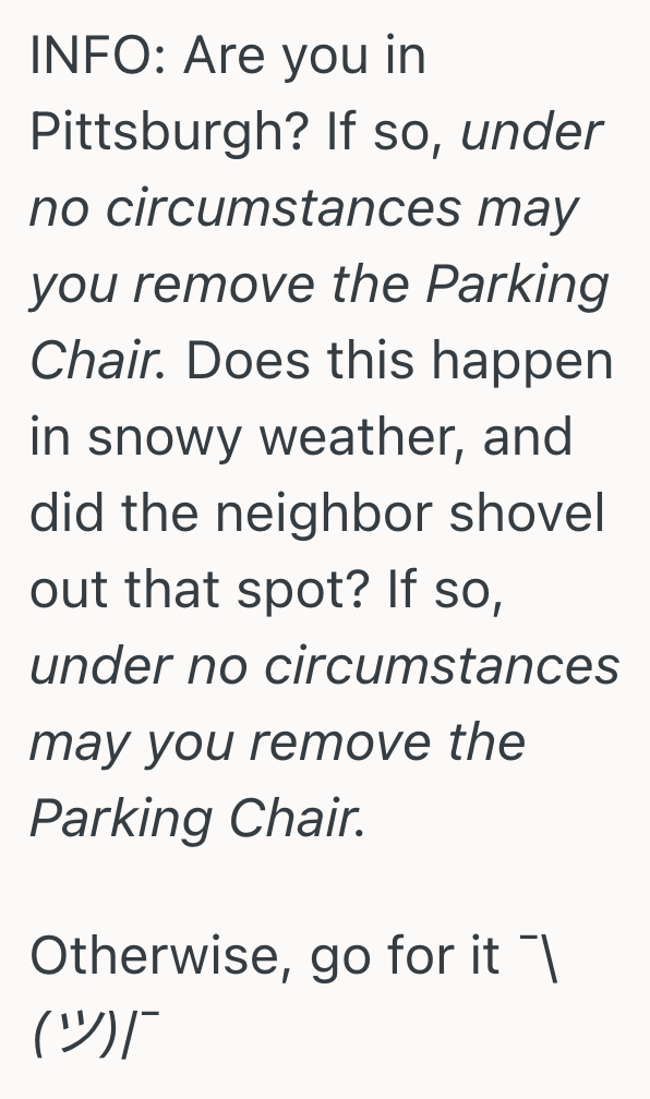 Screenshot 2025 09 05 at 12.17.35 PM Neighbor Tries To Hold A Public Parking Spot With A Chair, So Another Neighbor Is Thinking About Moving The Chair