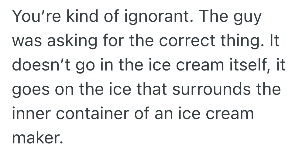 Screenshot 2025 09 05 at 7.47.53 PM A Customer Asked Her Where The Rock Salt Is, But Now Shes Very Concerned About Him Using It To Make Ice Cream