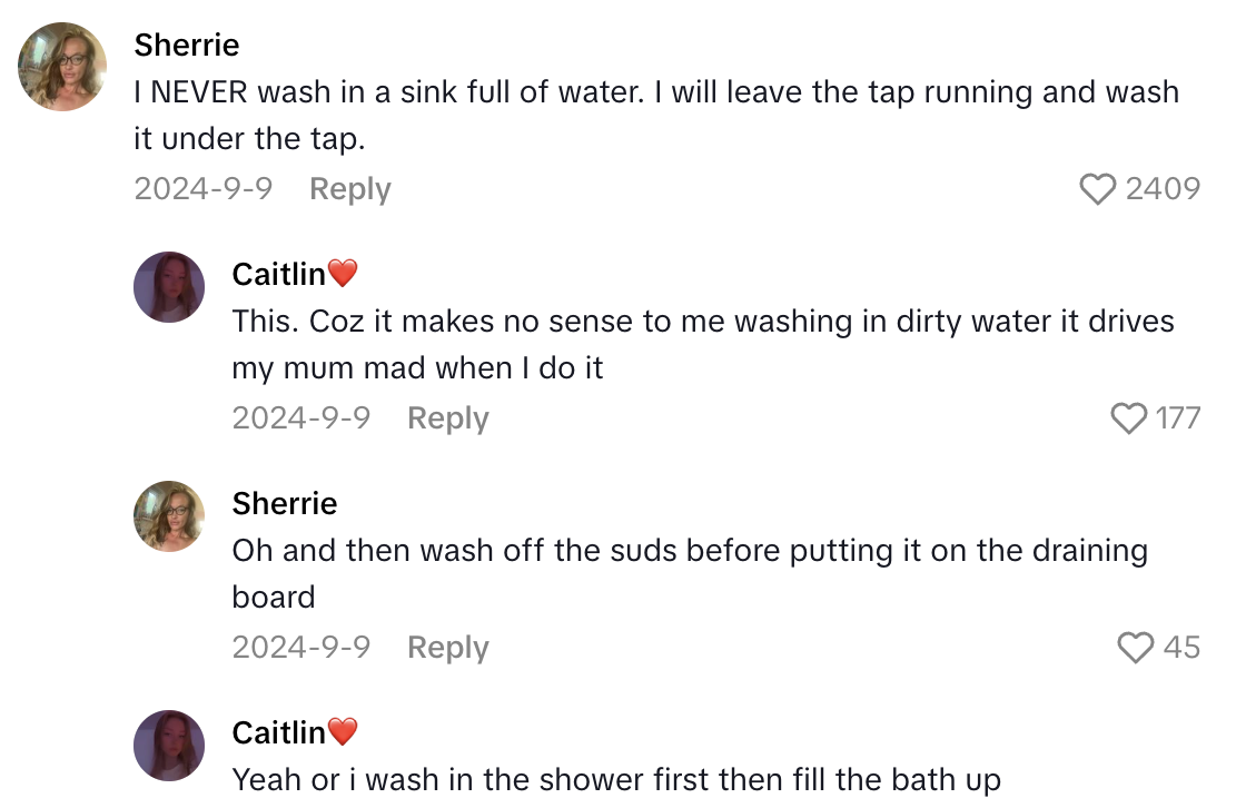 Screenshot 2025 09 06 at 8.36.19 AM A TikTokker Wants To Know How British People Wash Dishes.   I just went down a very strange rabbit hole.