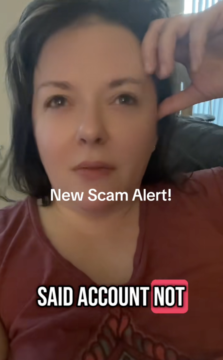 woman warning viewers about scams