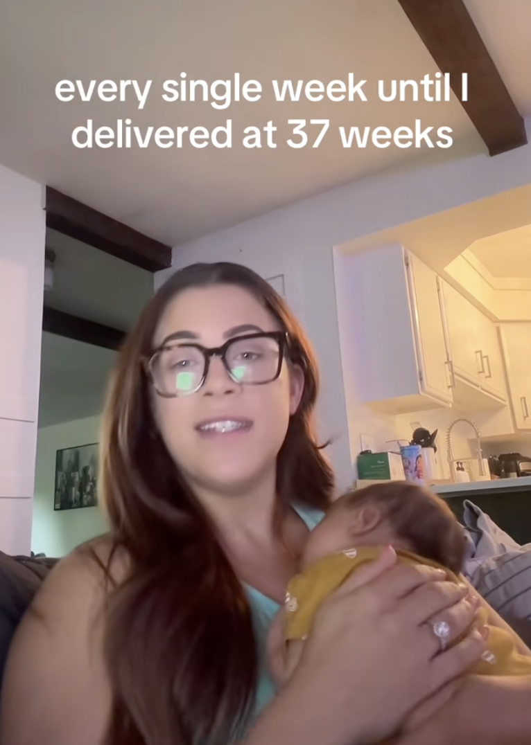 woman talking to tiktok viewers