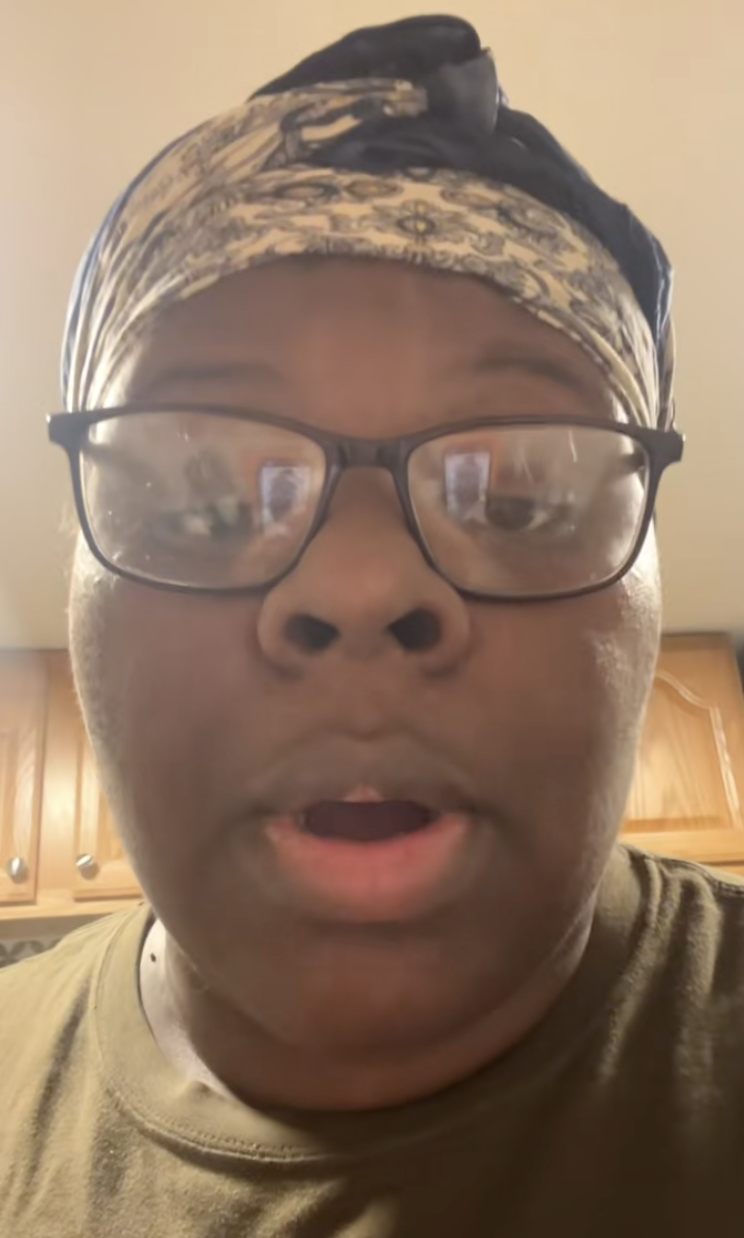 woman talking to tiktok viewers