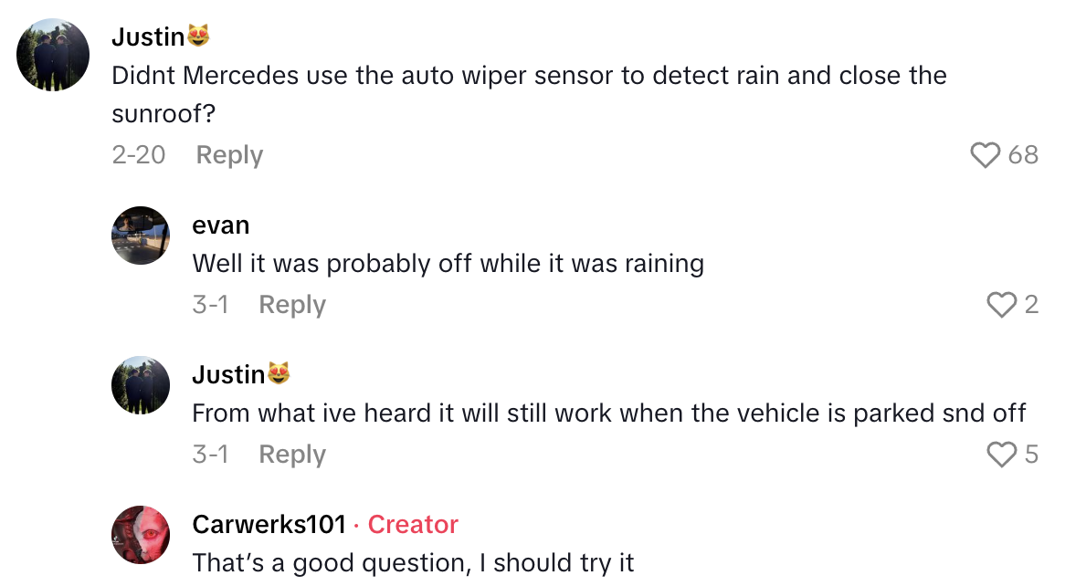 Screenshot 2025 09 07 at 5.52.19 PM A Driver Left The Sunroof Of His Mercedes Open And It Caused A Lot Of Problems
