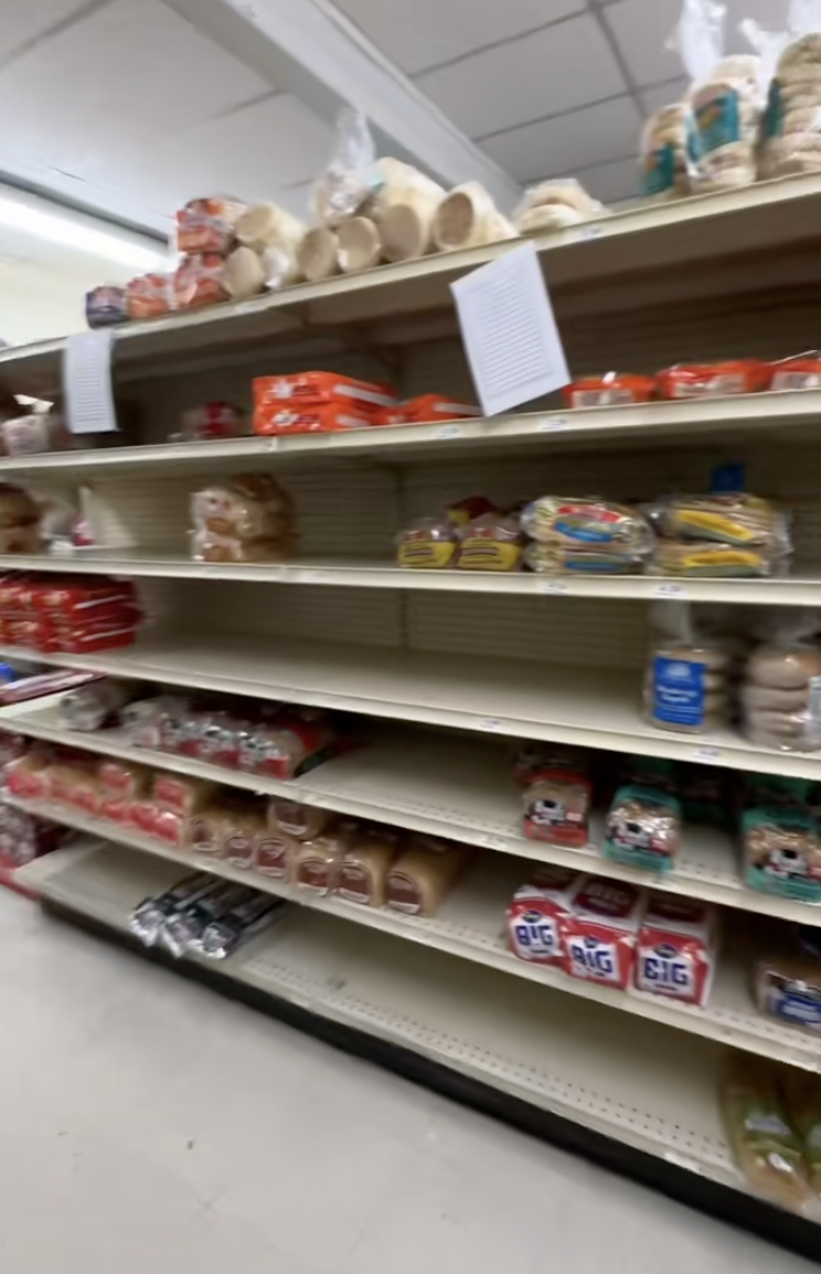 shelves in a grocery store