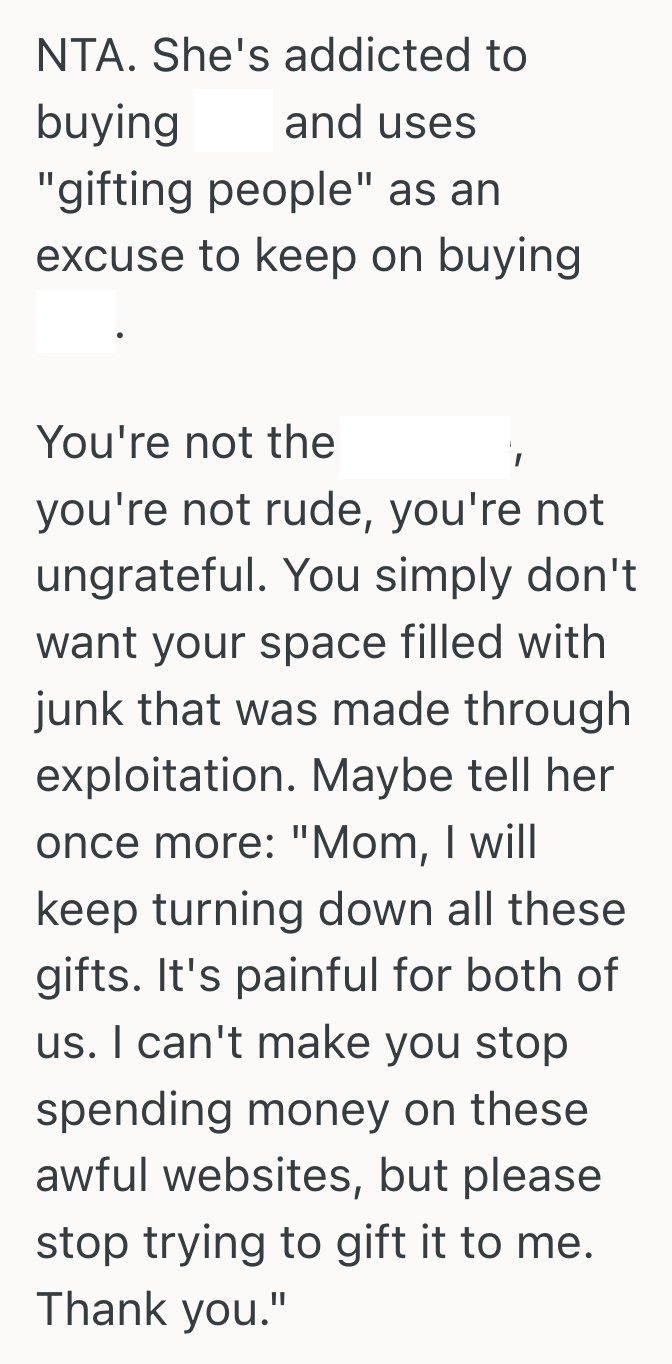 Screenshot 2025 09 08 at 4.41.33 PM Her Mother Called Her Ungrateful For Refusing Her Cheap, Unethical Gifts, So Their Relationship Took A Turn For The Worse