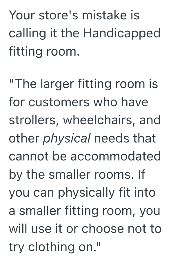 Screenshot 2025 09 09 at 10.28.35 PM Shopper Lied About Being Handicapped To Get The Largest Fitting Room, But She Ended Up Wasting Everyone’s Time And Patience
