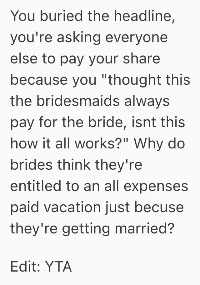 Screenshot 2025 09 10 at 2.51.14 PM She Went To Vegas Expecting Her Bridesmaid To Pay For Everything, But Her Friend Called Her Out For Being Selfish