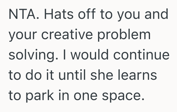 Screenshot 2025 09 12 at 5.22.33 PM Inconsiderate Woman Refuses To Park Inside The Spot Lines, So Her Neighbors Park So Close She Cant Get In Her Car