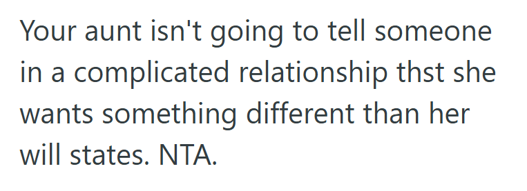 Screenshot 2025 09 15 130208 Womans Aunt Left Her Everything In Her Will, But Her Mom Claims The Aunt Really Wanted The Inheritance Split Three Ways
