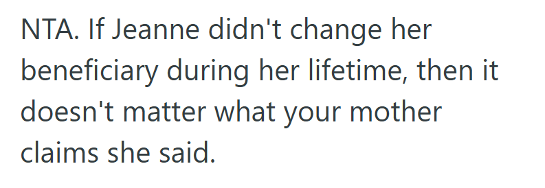 Screenshot 2025 09 15 130303 Womans Aunt Left Her Everything In Her Will, But Her Mom Claims The Aunt Really Wanted The Inheritance Split Three Ways