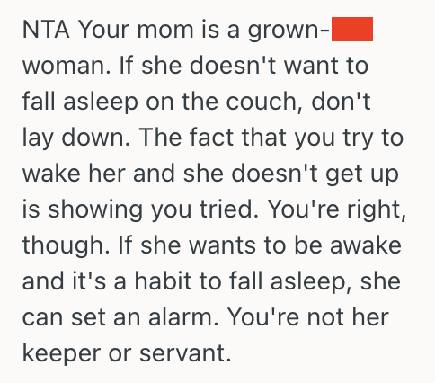 Screenshot 2025 09 15 at 10.32.55 AM Young Woman Wakes Her Mother Up Whenever She Falls Asleep On The Couch, But Her Mom Refuses To Get Up Until Its Already Very Late