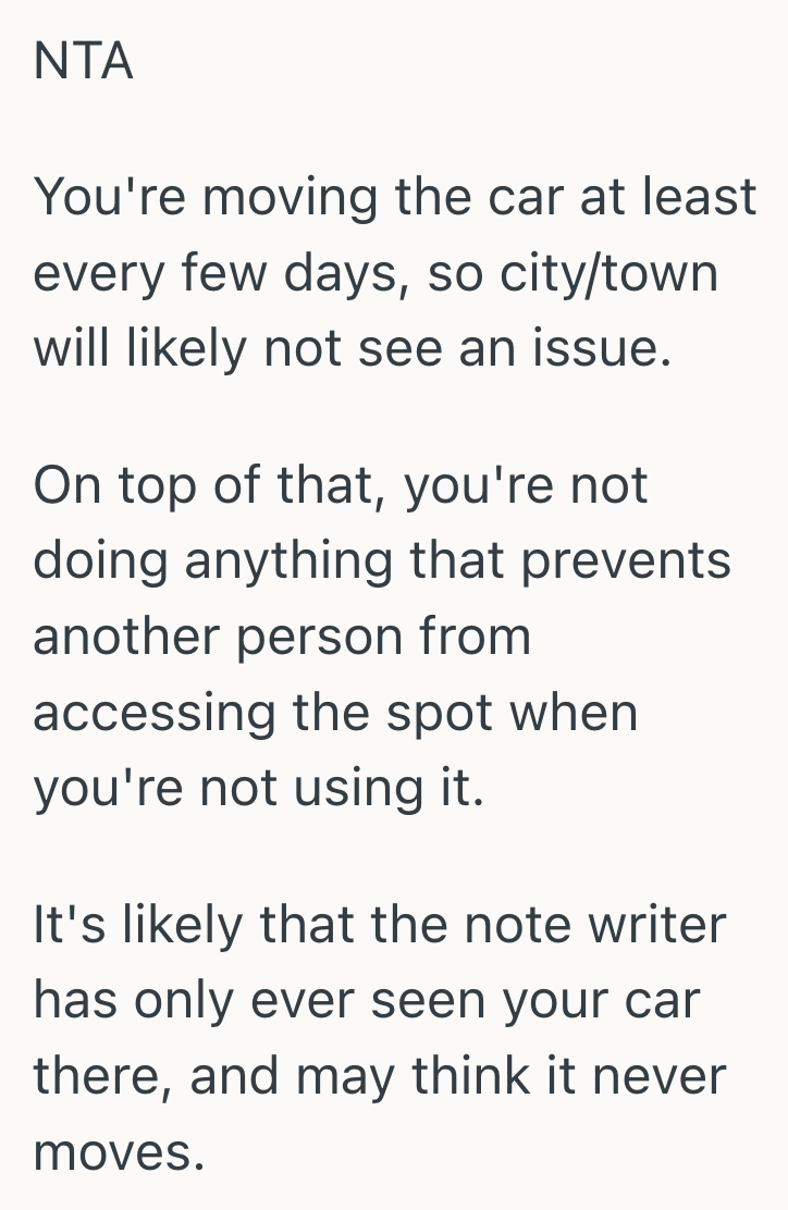 Screenshot 2025 09 16 at 1.57.36 PM Renter Parked In The Same Spot For Days, So A Neighbor Left A Rude Note That Made Things Awkward