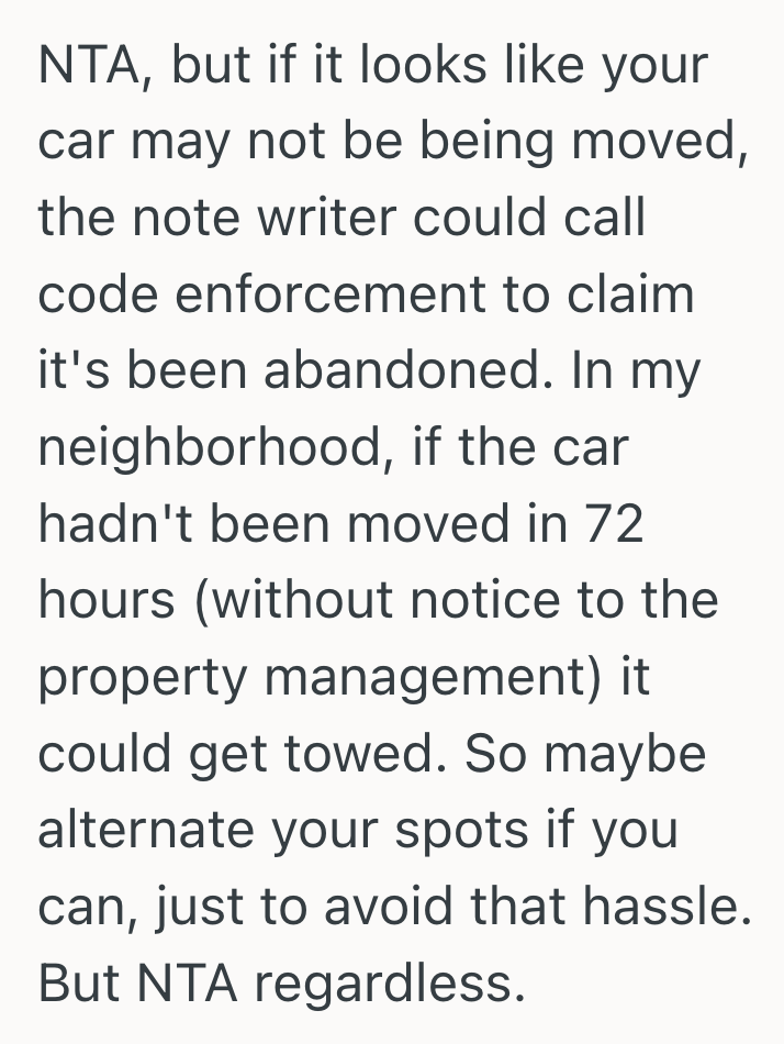 Screenshot 2025 09 16 at 1.58.46 PM Renter Parked In The Same Spot For Days, So A Neighbor Left A Rude Note That Made Things Awkward