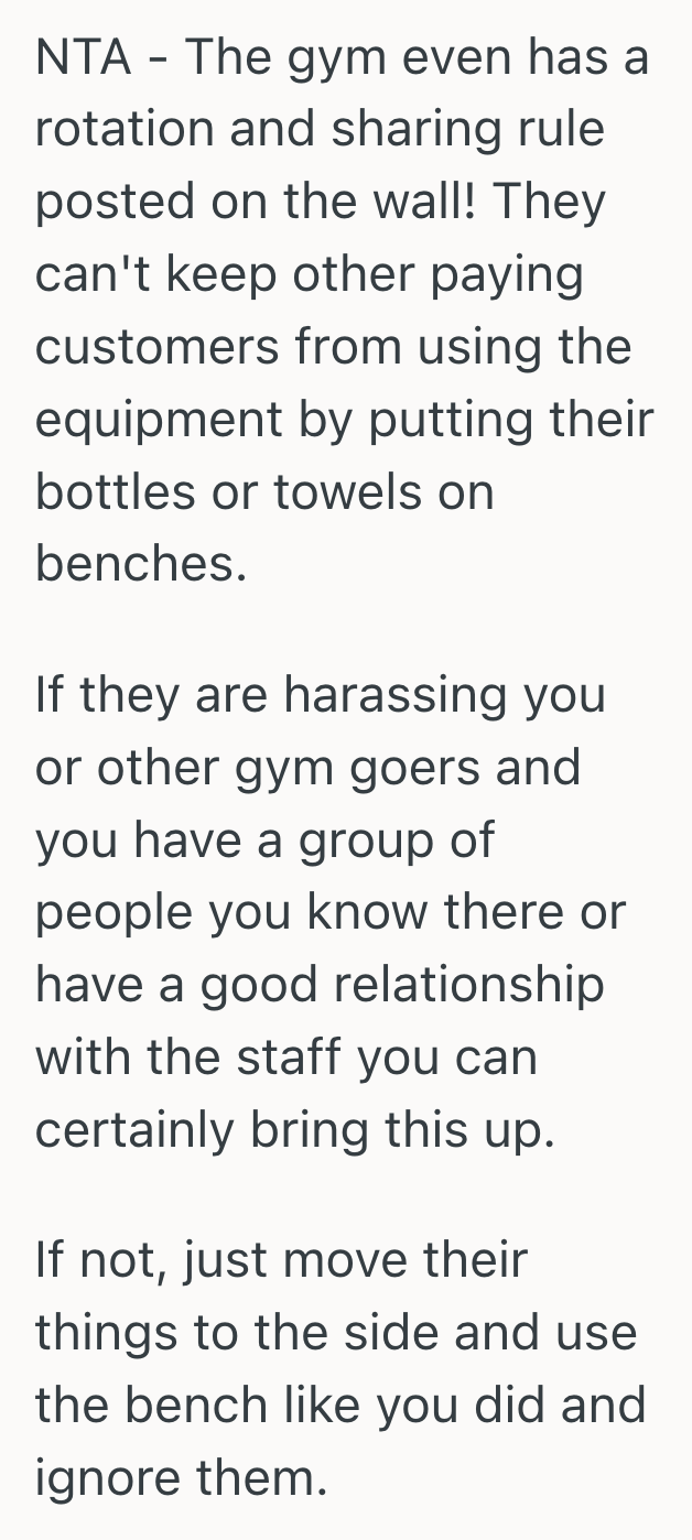 Screenshot 2025 09 16 at 11.05.00 AM Gym Rat Grew Tired Of Influencers Hogging All The Equipment, But When He Moved Their Water Bottle From A Shared Bench, They Tried To Intimidate Him Into Backing Off