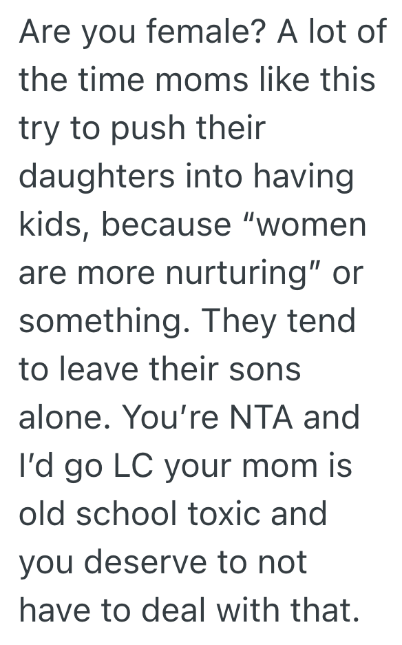 Screenshot 2025 09 16 at 5.14.17 PM Woman Has Decided That She Never Wants To Be A Mom, But Her Own Mother Keeps Pestering Her About Grandkids