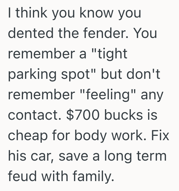 Screenshot 2025 09 16 at 9.31.44 PM Woman Borrows Her Brothers Car While Hers Is In The Shop, But When She Returns It He Notices A Dent And Wants Her To Pay To Remove It
