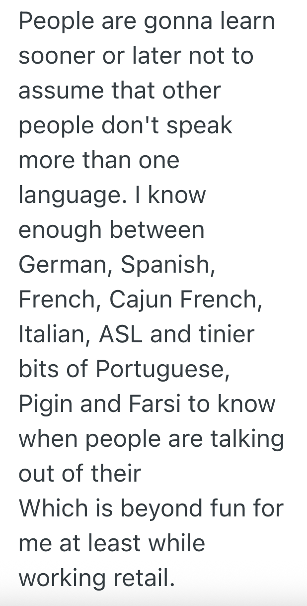 Screenshot 2025 09 17 at 11.05.58 AM Rude Customer Doesnt Think The Employee Helping Her Speaks Her Native Language, So She Says Something Really Rude And Gets Called Out On It