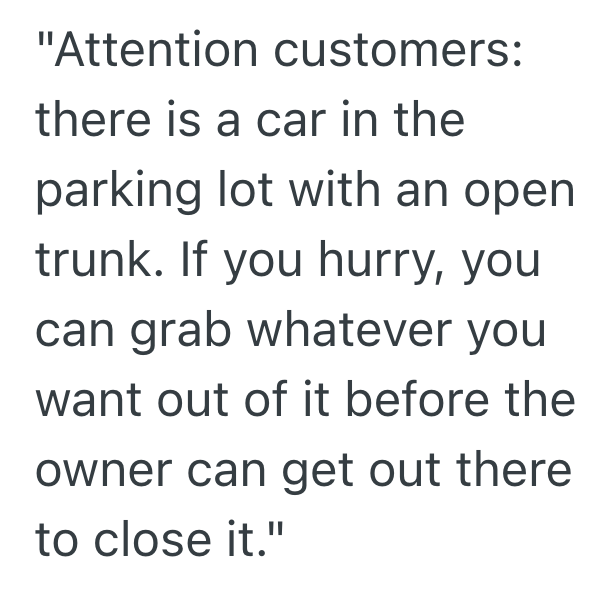 Screenshot 2025 09 18 at 7.33.54 PM Customer Complains About Another Car In The Store Parking Lot, But An Employee Refuses To Make An Announcement On The Intercom