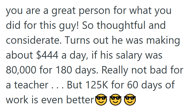 Screenshot 2025 09 19 164212 A Teacher Planned To Retire Early, But A Fellow Coworker Did The Math On His PTO Buyback And Discovered He Could Take Nearly A Year Off At His Full $80k Salary