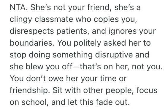 Screenshot 2025 09 19 at 12.08.44 PM She Became Fast Friends With Her Fellow Nursing Student, Now Shes Realizing She Might Have Made A Huge Mistake