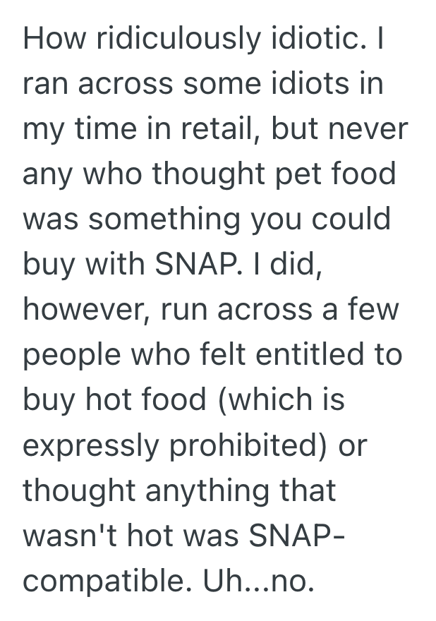 Screenshot 2025 09 21 at 5.30.22 PM Retail Worker Tried To Enforce Food Stamp Rules, But Wacky Customer Insisted Cat Food Counted Because She Was Planning On Eating It Herself
