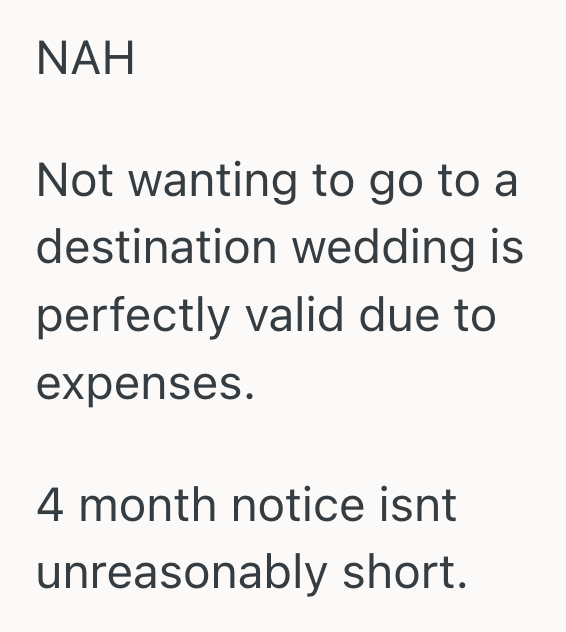 Screenshot 2025 09 23 at 11.17.47 AM Woman Was Given Only Four Months To Prepare For Her Sisters Destination Wedding, So She Questioned Whether Attending Would Push Her Family Past Their Limits