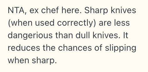 Screenshot 2025 09 25 at 1.43.50 PM Husband Has A Habit Of Sharpening Their Kitchen Knives Regularly, So His Wife Deliberately Blamed Him When She Cut Herself While Preparing Food