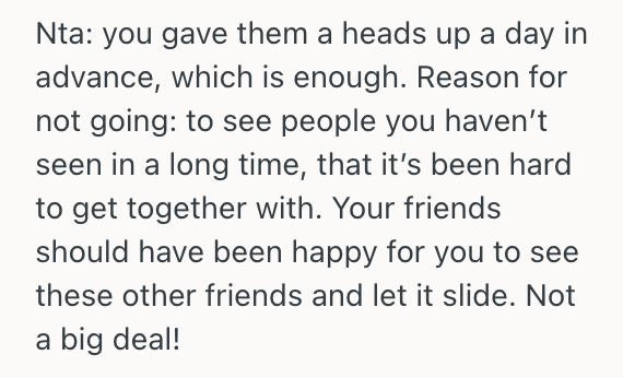 Screenshot 2025 09 27 at 7.30.47 PM Woman Chose To See Old College Buddies Over A Scheduled Hangout With Her Hometown Friends, So Now Shes Dealing With Upset People Who Felt Left Behind