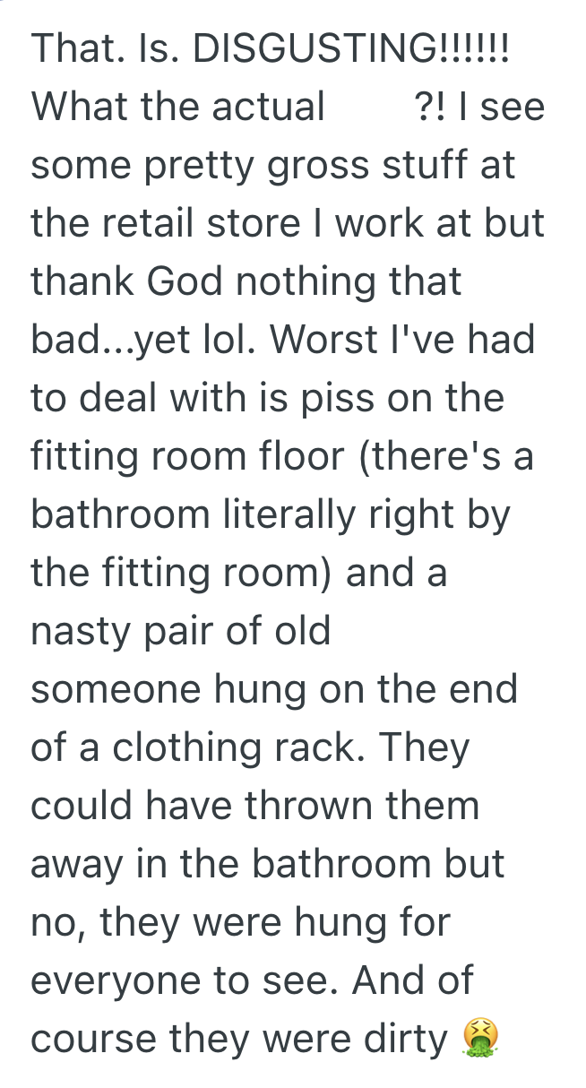 Screenshot 2025 09 29 at 5.01.48 PM Retail Worker Welcomed A Last Minute Shopper In Near Closing Time, So She Ended Up Discovering A Revolting Surprise Stuck To The Dressing Room Wall