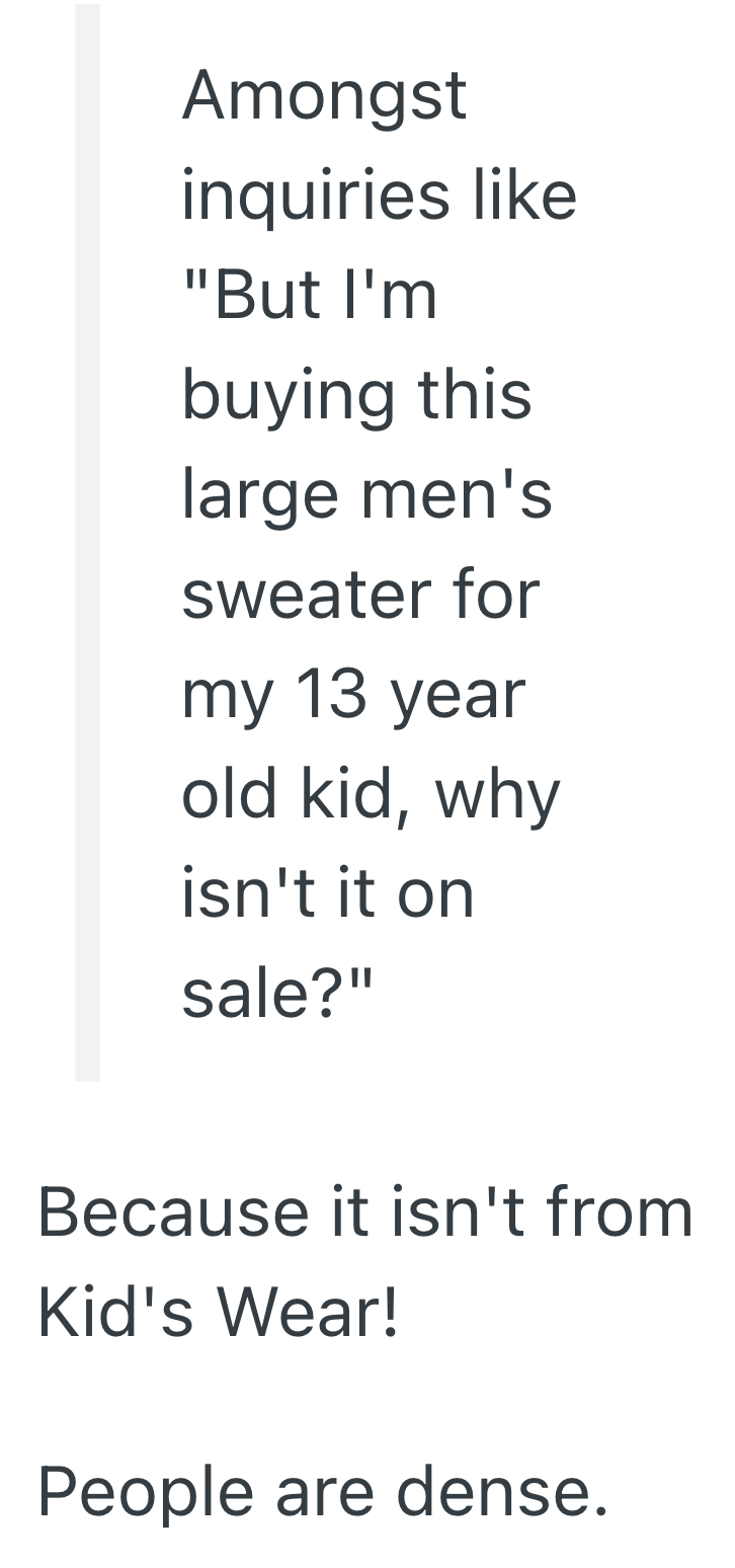 Screenshot 2025 09 30 at 5.56.52 PM Cashier Clearly Marked The Kids’ Clothing Sale, So She Couldn’t Believe Customers Still Tried To Argue Whether It Applied To Adults