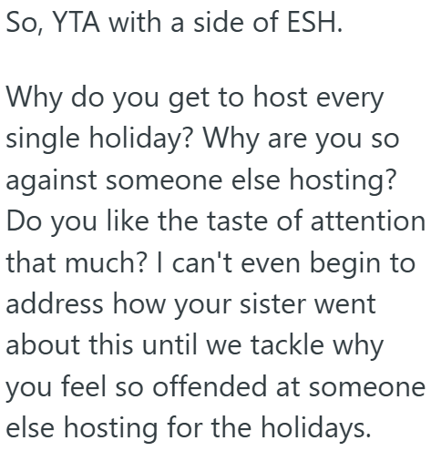 Screenshot 2 7a542c Woman Hosts All The Family Parties, So When Her Sister Wants To Host One, She Says Shes Breaking The Tradition