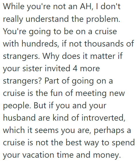 Screenshot 3 15518a Couple Canceled A Cruise Vacation With Close Family Members After Learning That They Invited Four Strangers, But They Dont Think Its A Big Deal