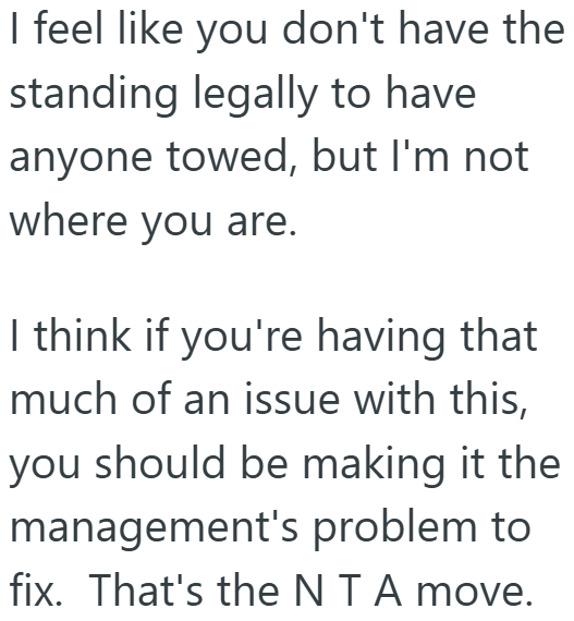 Screenshot 4 045374 Couple Paid For A Designated Parking Spot, But While Random People Keep Using It, The Manager Told Them To Just Park In Another Lot