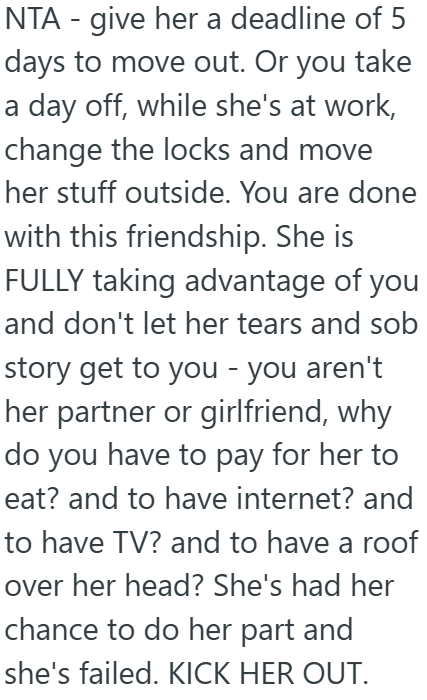 Screenshot 4 54b23d Womans Friend Moved In After A Difficult Breakup, But Now She Wont Pay Rent Or Help Around The House