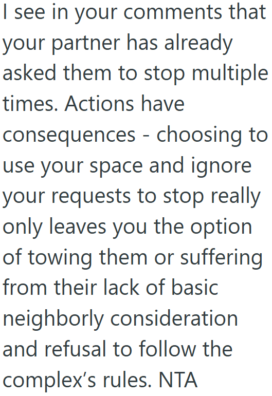 Screenshot 4 cbff1a Kind Man Let A Neighbor Use His Extra Parking Spot, But When Another Neighbor Stole The One He Uses, He Had His Car Towed To Send A Clear Message