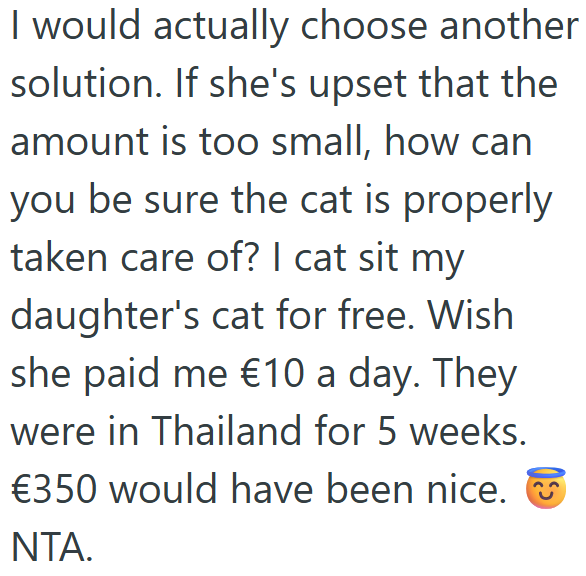 Screenshot 6 5c1947 Woman Offered Average Payment For Teen To Cat Sit For Five Days, But She Thinks Its Not Enough Money In This Economy