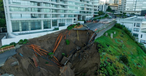 Sinkhole near building