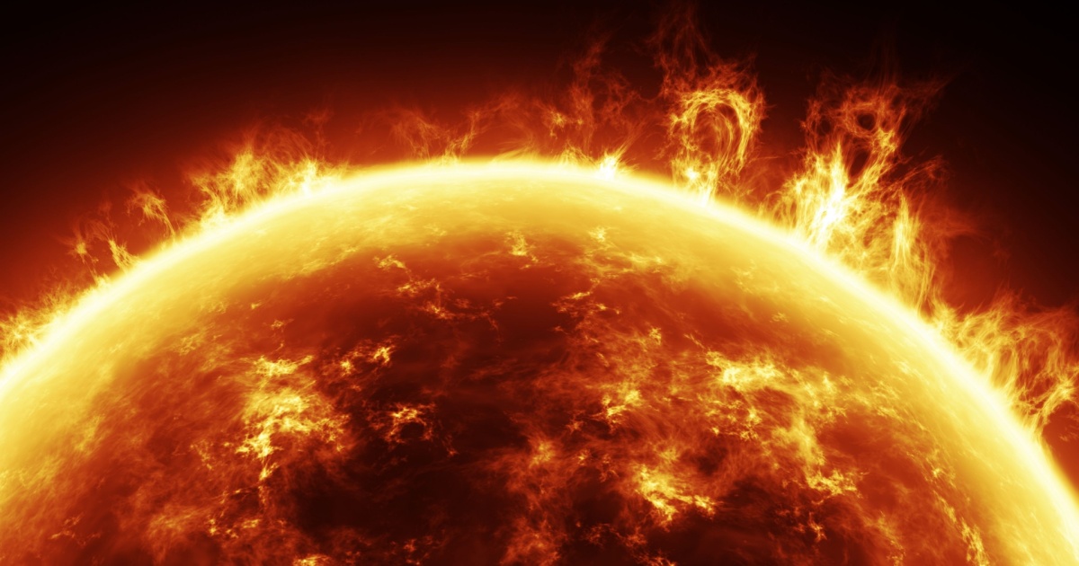 Sun with solar flares