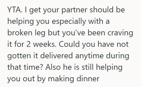 Sushi Order Girlfriend With A Broken Leg Craves Sushi And Asks Her Boyfriend To Pick It Up, But He Refuses And Cooks Dinner Instead