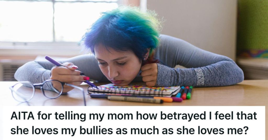 A teenage girl coloring, looking sad