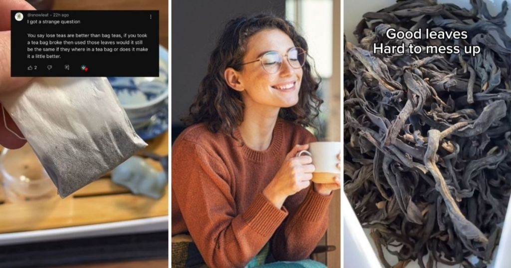 How to make tea, woman drinking it
