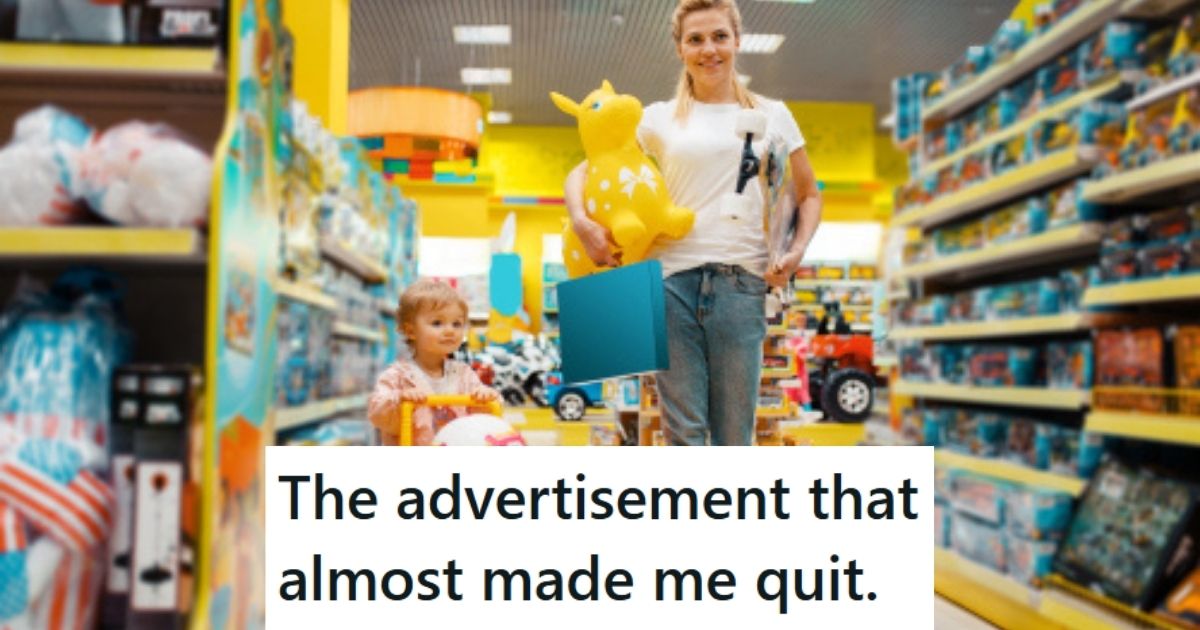 Toy Store Rolls Out Major Marketing Campaign About An Incredible Deal On A Popular Video Game System, But The Customers Failed To Read The Fine Print Mom and kid at toy store