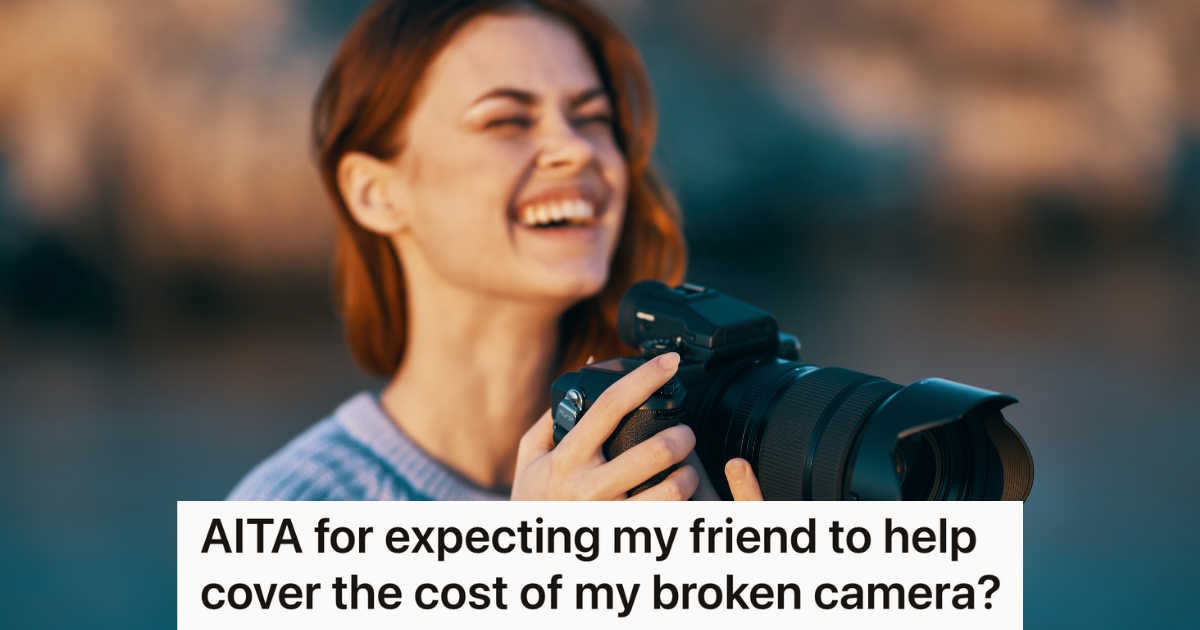woman holding expensive camera