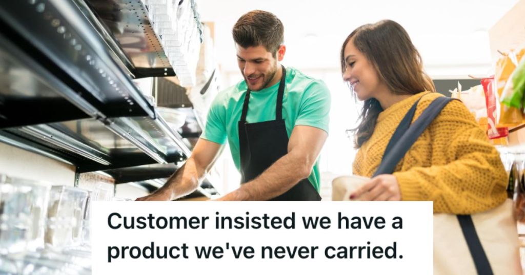 Male employee assisting a femal customer