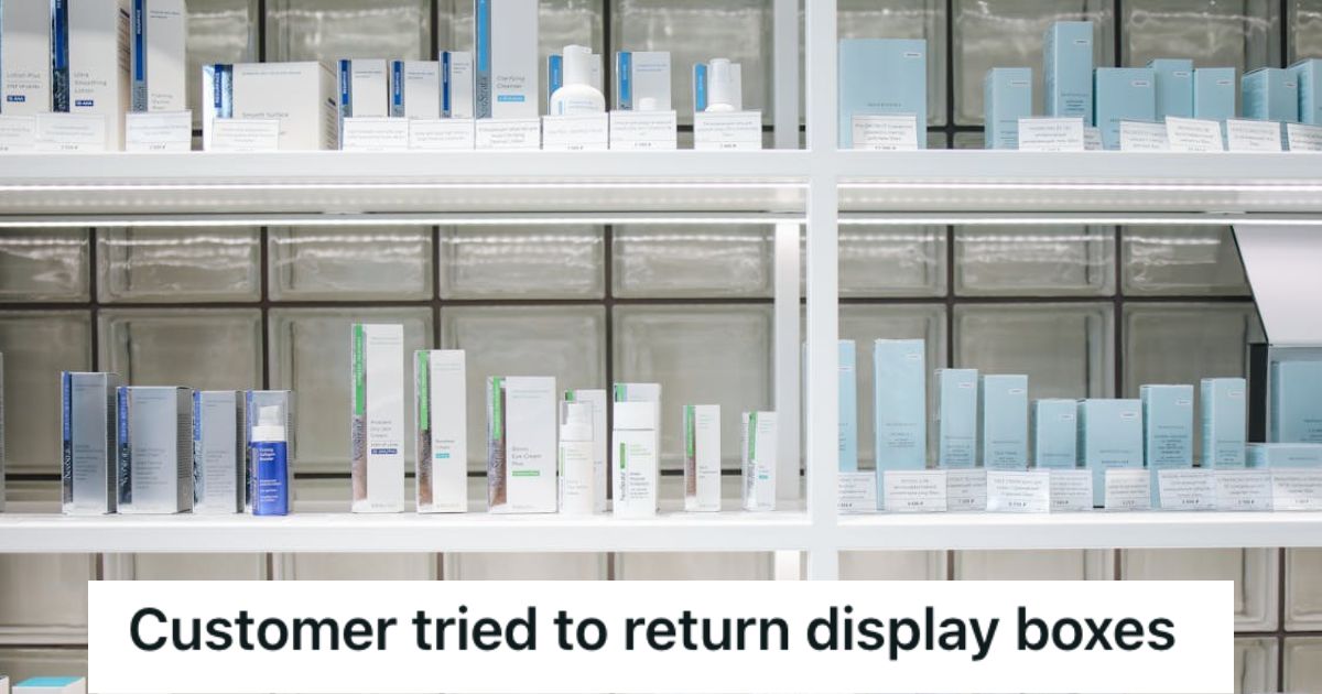 Different skincare products displayed on a shelf