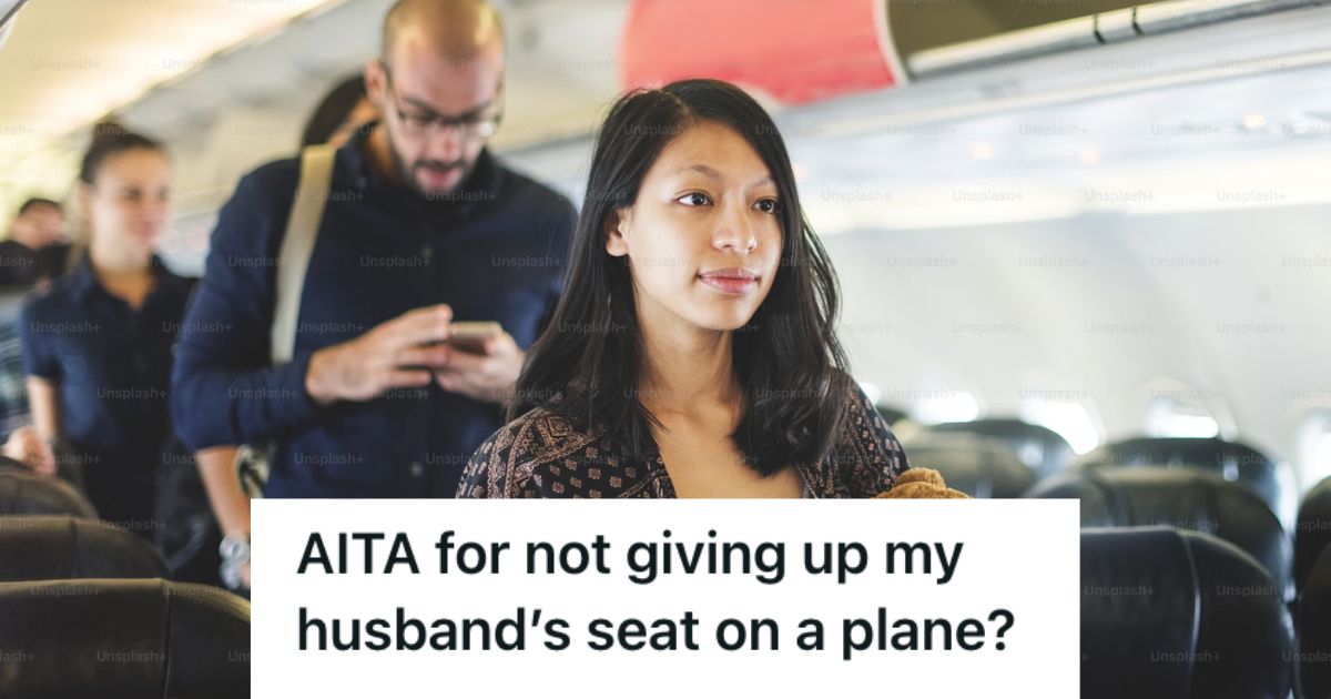 People standing in the airplane aisle