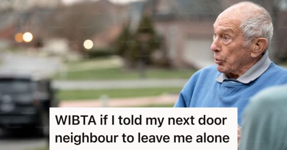 Older man talking outside to another person